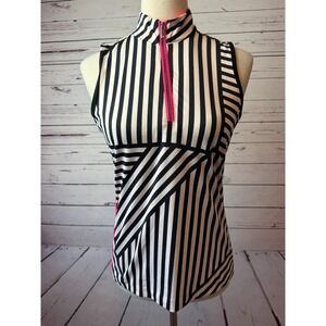 TAIL Activewear Sleeveless Golf Shirt XS Extra Small Quarter Zip Stripe Womens